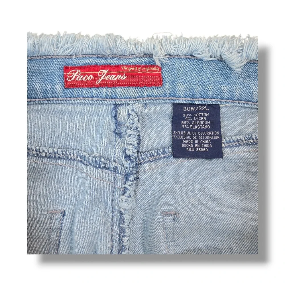 Vintage Paco Jeans Company Blue‎ Denim Light Wash Streetwear Jeans Unisex 30x32
